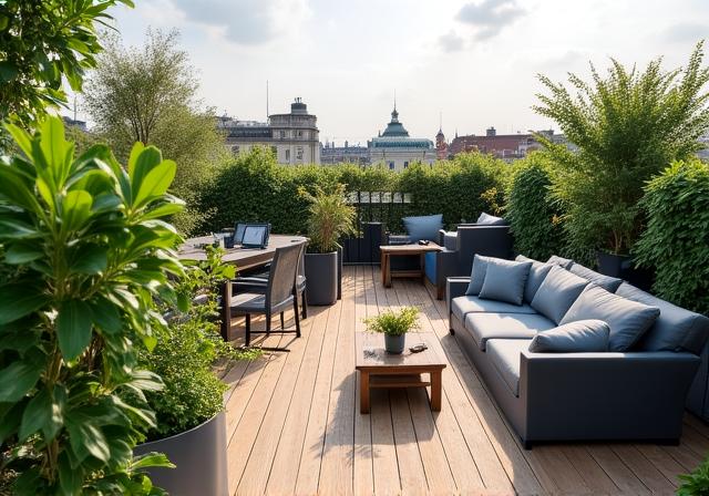 Dachterrasse im 1. Bezirk Wien - Grüne Oase über den Dächern